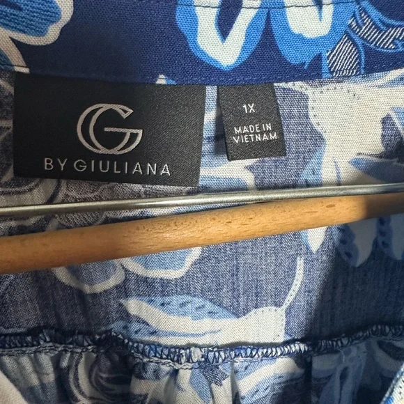 G by Giuliana Long Sleeve Dress in Elegant Blue 1X - Picture 3 of 6